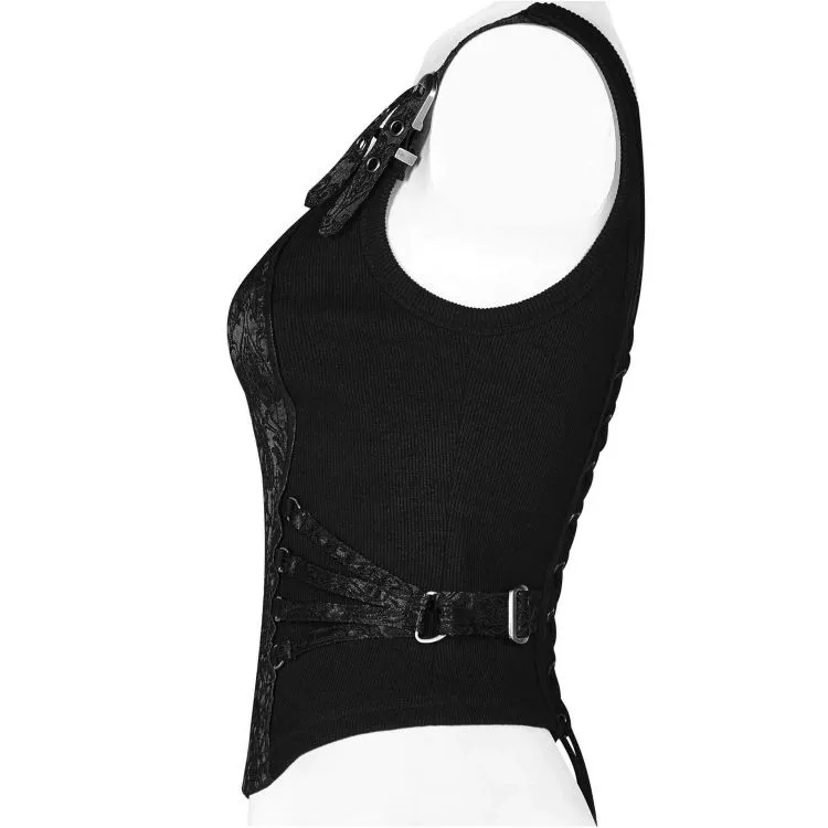 Top Corset 'Poison' en Jacquart Noir