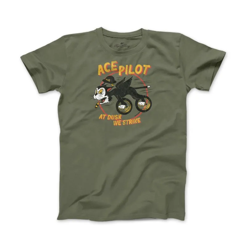 Tshirt Ace Pilot Tee Army Green - AGE OF GLORY