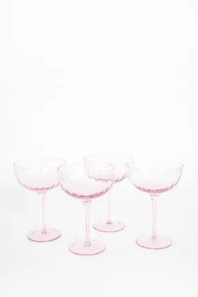 Verres à cocktail dentelés - rose clair
