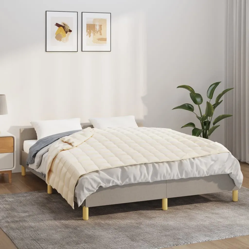 vidaXL Couverture lestée Crème clair 120x180 cm 5 kg Tissu | vidaxl-fr
