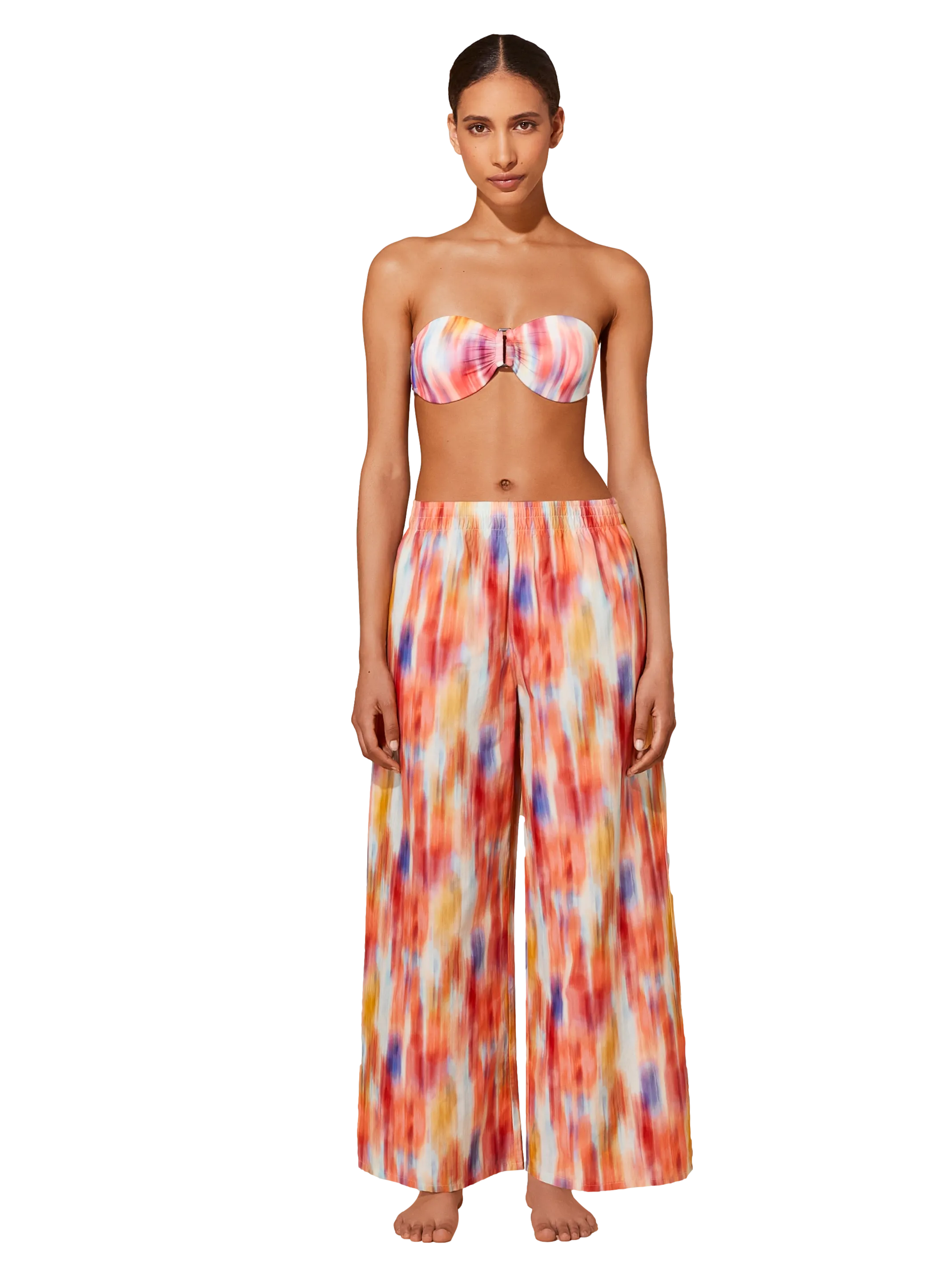 VILEBREQUIN  Pantalon en coton et en soie ikat flowers - Multicolore