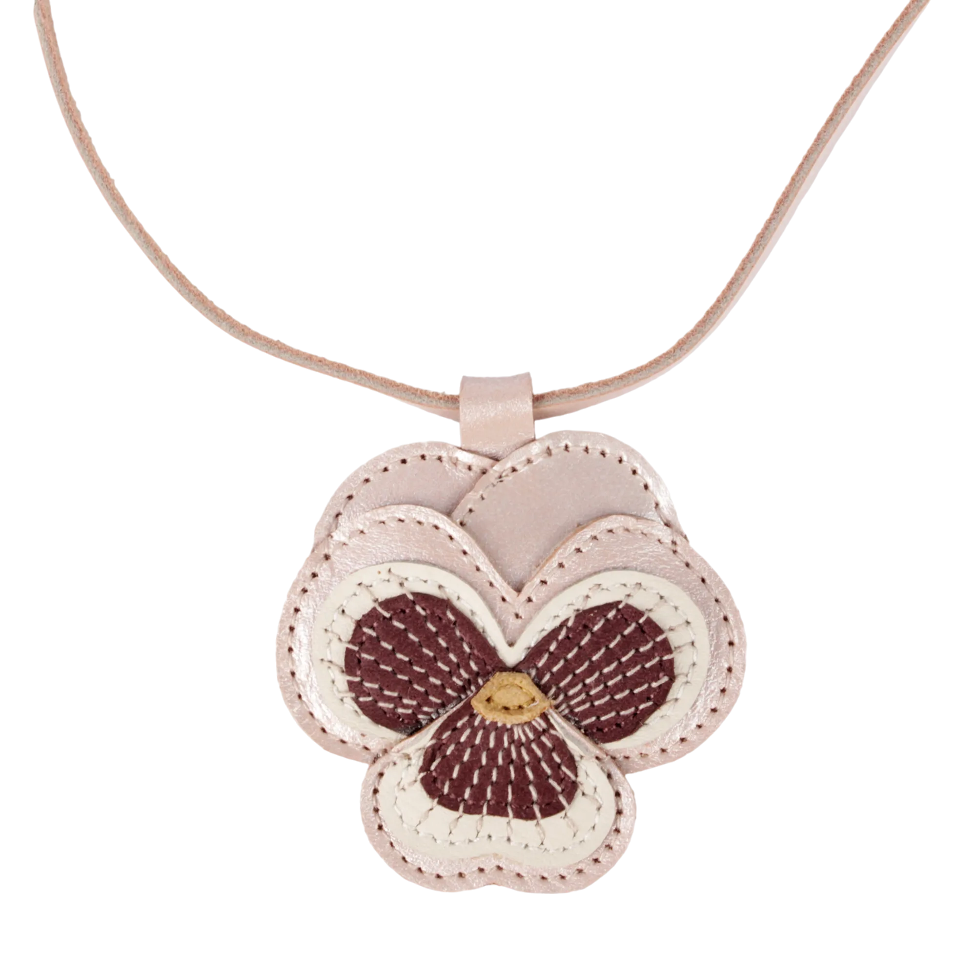 Zaza Necklace | Violette | Rose Metallic Leather